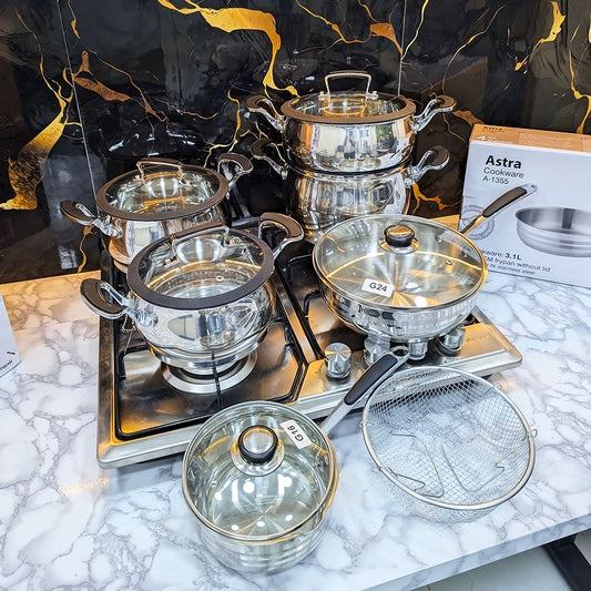 (N) SERIE MARMITE 12 PCS 18/10 INOX 100% ALIMENTAIRE من أجود أنواع الإنوكس 18/10 🔥