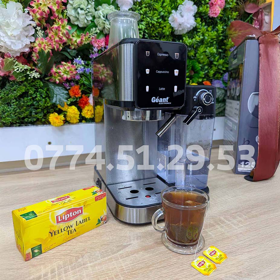 (N) آلة الإسبرسو المنزلية ☕️ 7 في 1 بقوة 1350 واط مع عصا تبخير للحليب Machine à café Espresso Géant