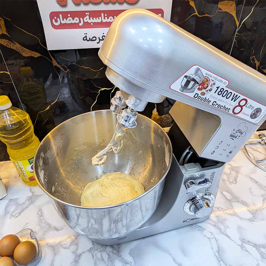(N) Pétrin ROBUSTE PRO MAX Double Crochet 8L - 1800W - 4kg عجانة متعددة الوظائف أداء و جودة و تصميم
