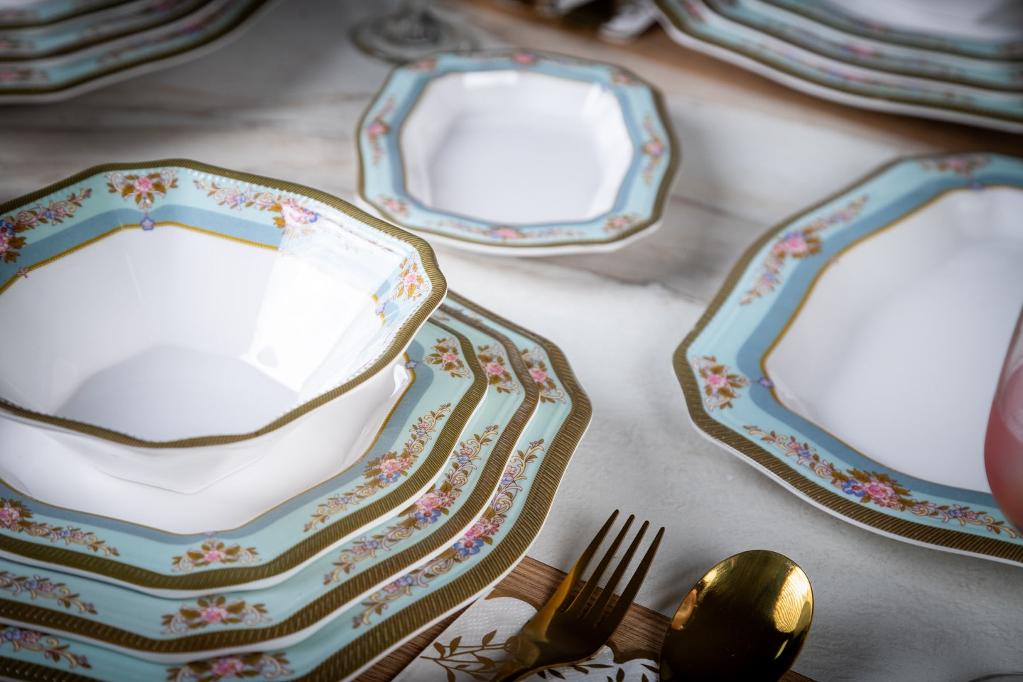 (N) PACK SERIE TABLE 30 PCS (088) طقم أواني ميلامين فرساي 30 قطعة غير قابل للكسر