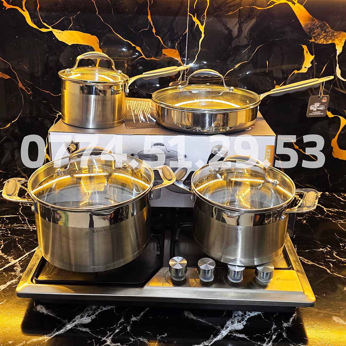 (N) SERIE CUISINE SINARCO 8 PCS INOX 18/10 100% ALIMENTAIRE من أجود الطقوم و أنواع الإنوكس🔥