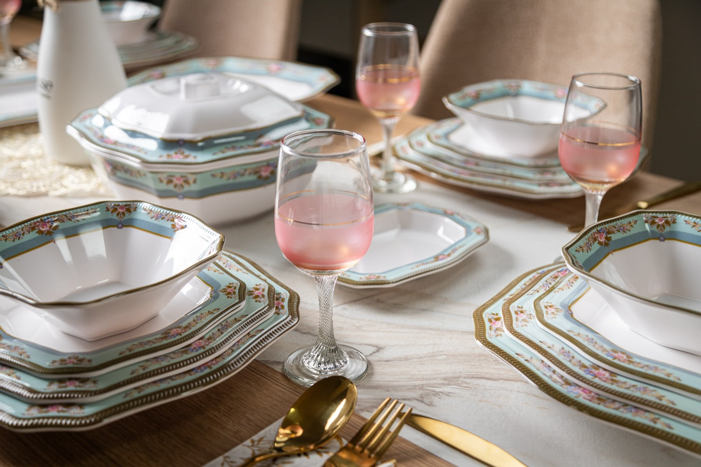 (N) PACK SERIE TABLE 30 PCS (088) طقم أواني ميلامين فرساي 30 قطعة غير قابل للكسر