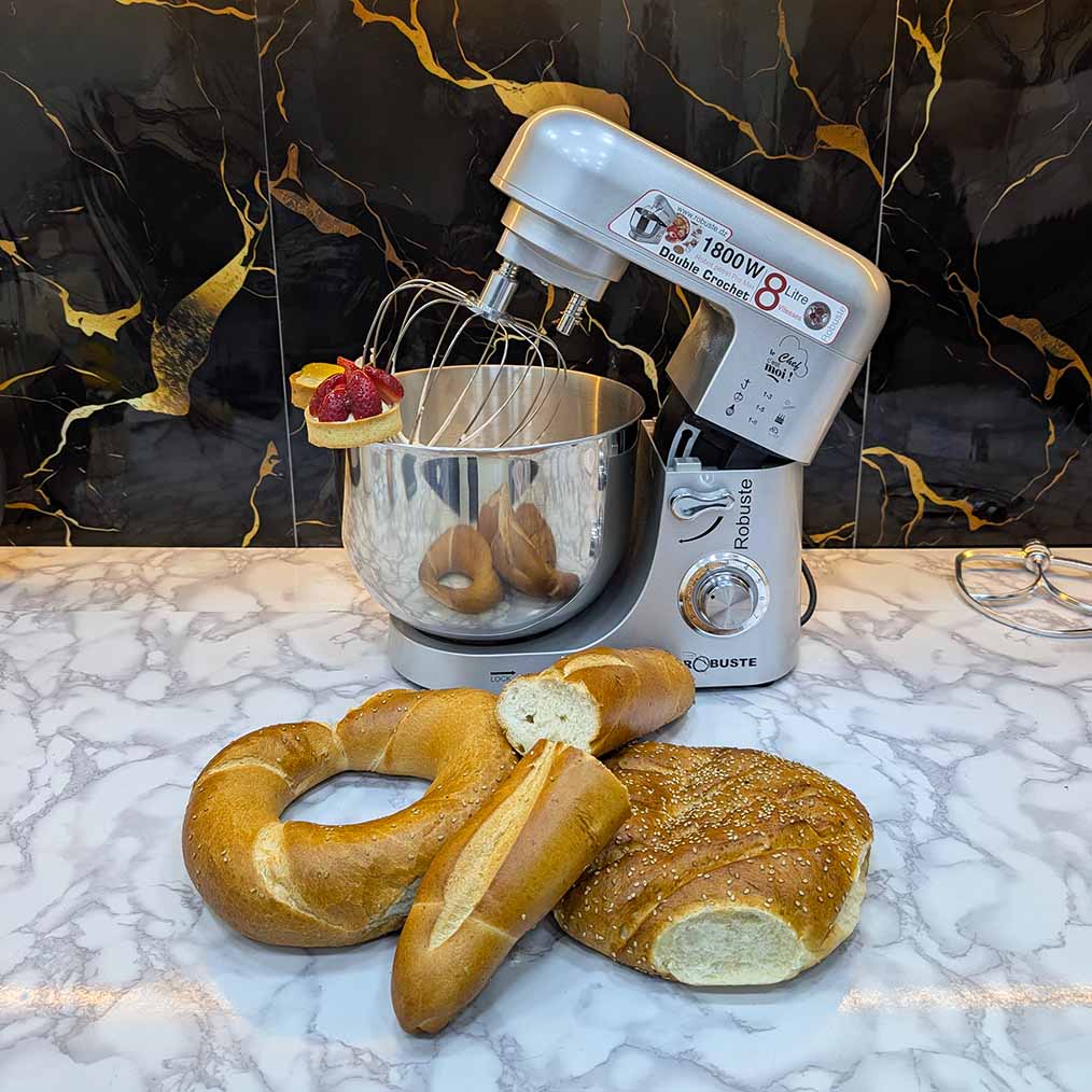 (N) Pétrin ROBUSTE PRO MAX Double Crochet 8L - 1800W - 4kg عجانة متعددة الوظائف أداء و جودة و تصميم