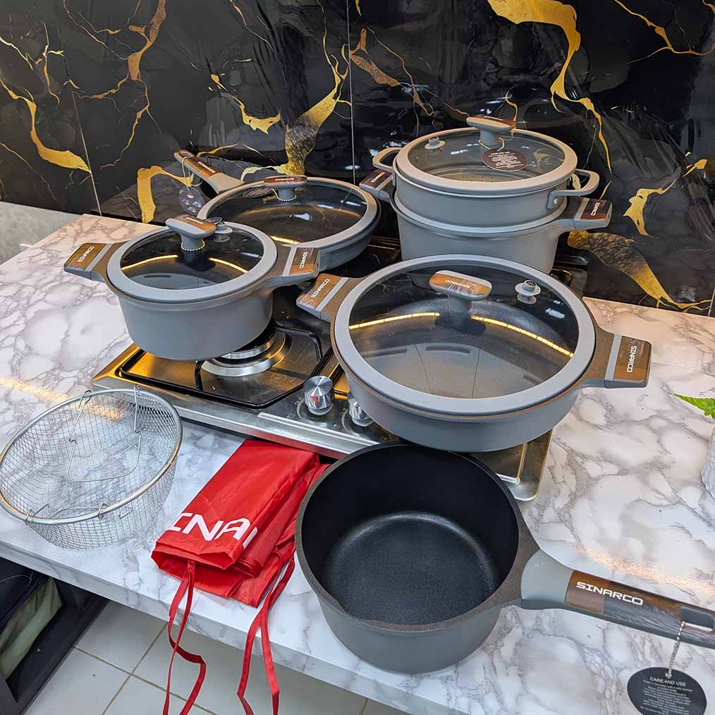 (N) SERIE CUISINE SINARCO 12 PCS GRANITE 100% ALIMENTAIRE (091) من أجود الطقوم و أنواع القرانيت🔥