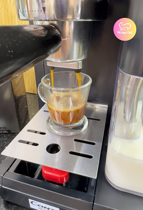 (N) ماكنة الإسبرسو المنزلية ☕️ 7 في 1 بقوة 1350 واط مع عصا تبخير للحليب Machine à café Espresso Conti Global