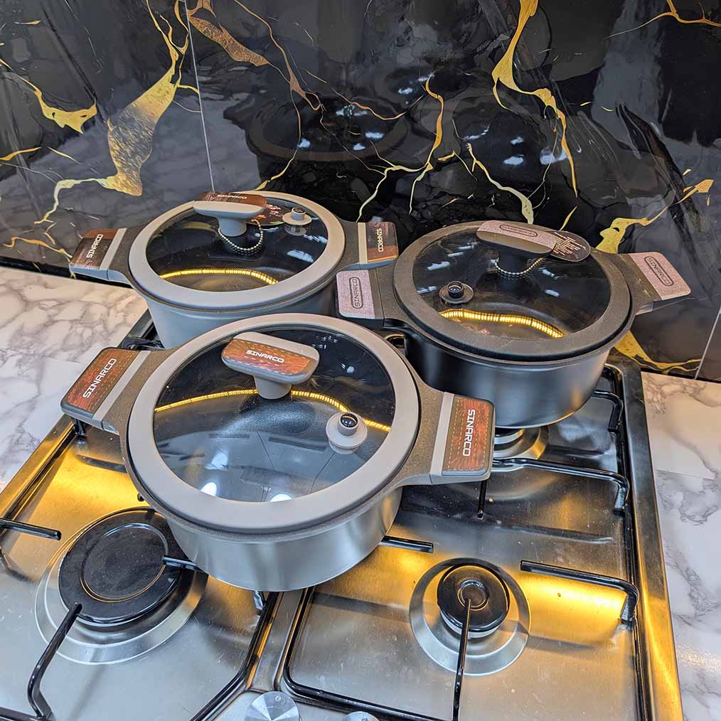 (N) SERIE CUISINE SINARCO 12 PCS GRANITE 100% ALIMENTAIRE (091) من أجود الطقوم و أنواع القرانيت🔥